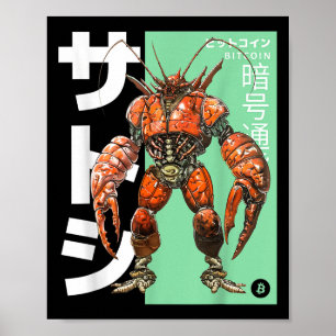 Bitcoin Lobster (BTC Crypto Statement & Map; Anime Poster