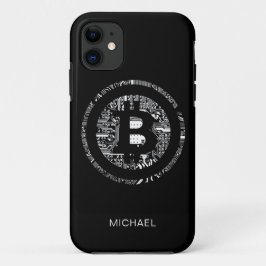 Bitcoin Logo Circuit Board Zwart Gepersonaliseerde Case-Mate iPhone Case