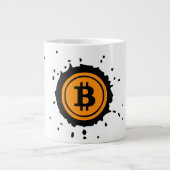 Bitcoin Logo Crypto-valuta Grote Koffiekop (Voorkant)