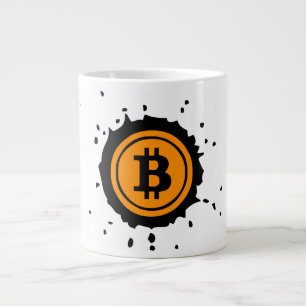 Bitcoin Logo Crypto-valuta Grote Koffiekop