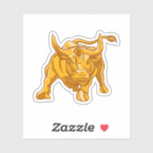 Bitcoin Logo Gouden Stier Sticker (Vel)