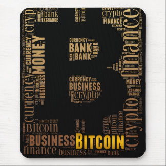 Bitcoin logo grafische wordart muismat