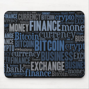Bitcoin logo grafische wordart muismat