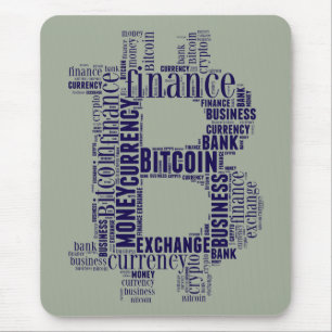 Bitcoin logo grafische wordart muismat