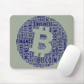 Bitcoin logo grafische wordart muismat (Met muis)