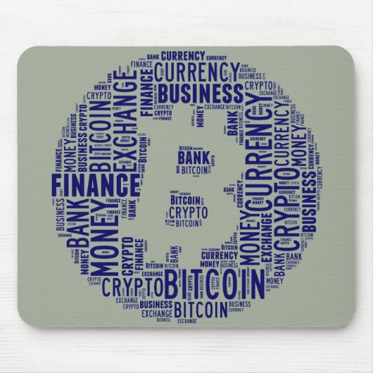Bitcoin logo grafische wordart muismat (Voorkant)
