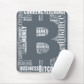 Bitcoin logo grafische wordart muismat (Met muis)