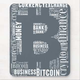 Bitcoin logo grafische wordart muismat