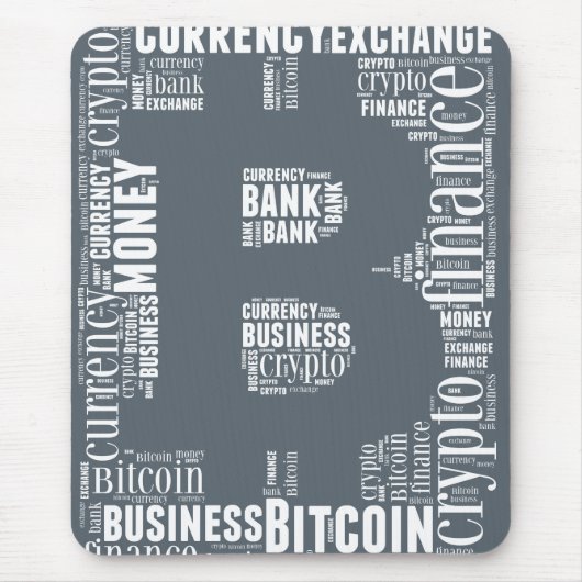 Bitcoin logo grafische wordart muismat (Voorkant)
