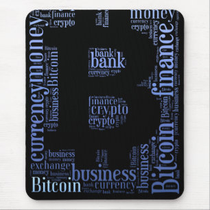 Bitcoin logo grafische wordart muismat