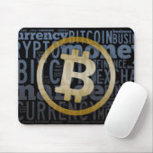 Bitcoin logo grafische wordart muismat (Met muis)