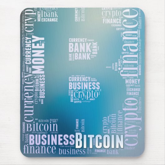 Bitcoin logo grafische wordart muismat (Voorkant)