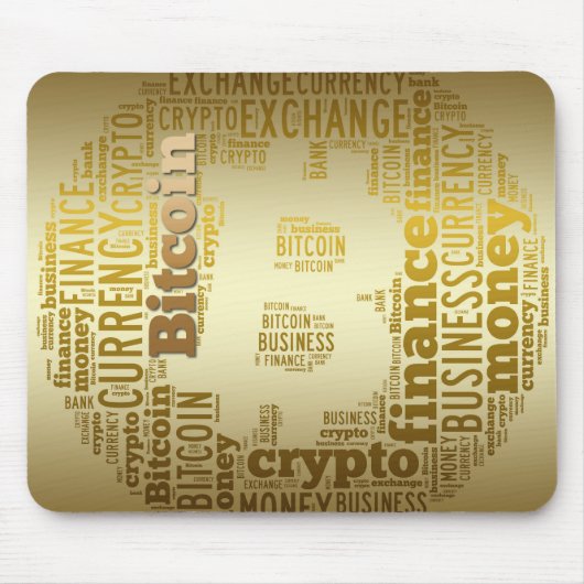 Bitcoin logo grafische wordart muismat (Voorkant)