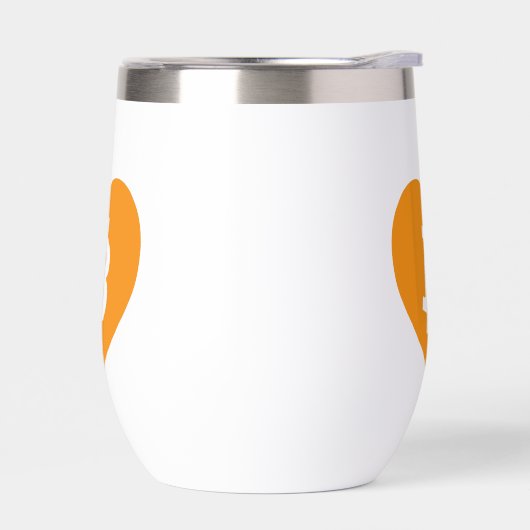 Bitcoin Logo in Heart Thermische Tumbler (Links)