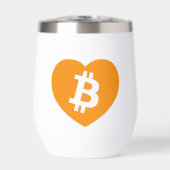 Bitcoin Logo in Heart Thermische Tumbler (Voorkant)