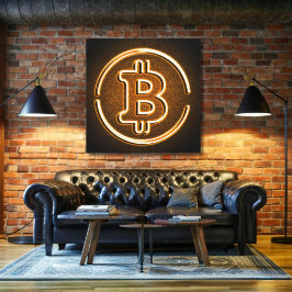 BITCOIN LOGO op canvas kantoor decor crypto kunst