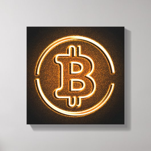 BITCOIN LOGO op canvas kantoor decor crypto kunst (Voorkant)