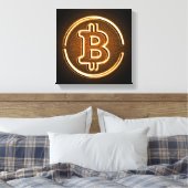 BITCOIN LOGO op canvas kantoor decor crypto kunst Afdruk (Insitu (Slaapkamer))