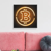 BITCOIN LOGO op canvas kantoor decor crypto kunst Afdruk (Insitu (Woonkamer))
