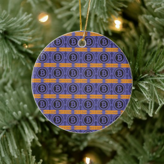 Bitcoin Logo-patroon Keramisch Ornament (Boom)