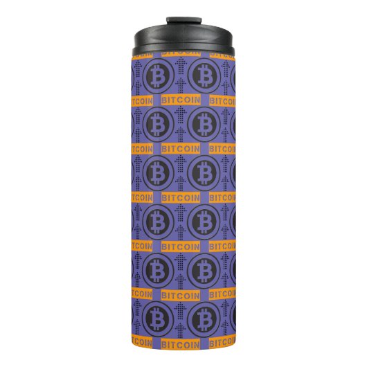 Bitcoin Logo-patroon Thermosbeker (Voorkant)