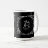 Bitcoin logo wordart graphics koffiemok (Voorkant rechts)