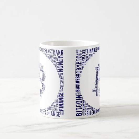 Bitcoin logo wordart graphics koffiemok (Center)