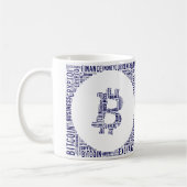 Bitcoin logo wordart graphics koffiemok (Links)