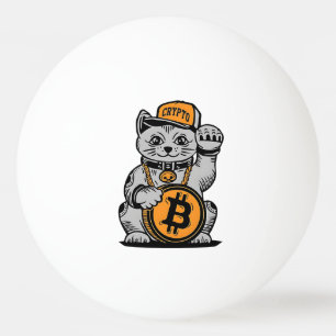 Bitcoin Lucky Cat - Crypto BTC Pingpongbal
