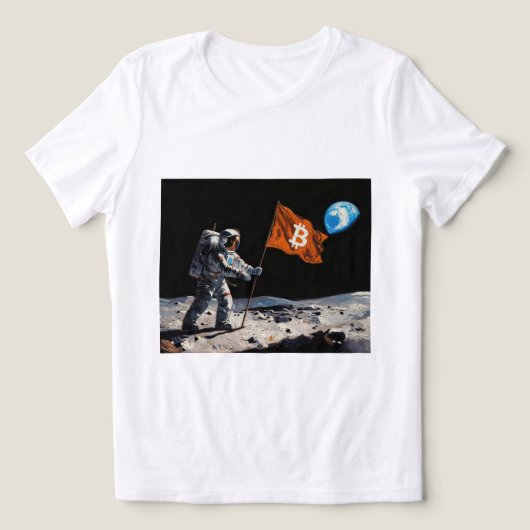 "Bitcoin Maan" Olie Schilderij #1 Tri-Blend Shirt (Design voorkant)