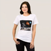 "Bitcoin Maan" Olie Schilderij #1 Tri-Blend Shirt (Voorkant volledig)
