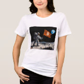 "Bitcoin Maan" Olie Schilderij #1 Tri-Blend Shirt (Voorkant)