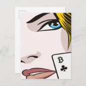 Bitcoin Meisje Aankondigingskaart (Voorkant / Achterkant)