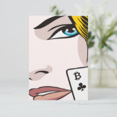 Bitcoin Meisje Bedankkaart (Staand voorkant)