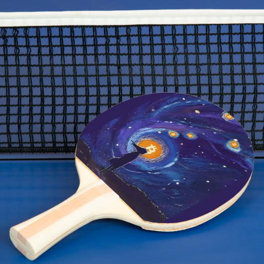 BITCOIN MEISJE-CRYPTO RUIMTE TAFELTENNISBATJE (Insitu)