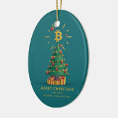 Bitcoin Merry Kerstcryptocurrency Aangepaste naam Keramisch Ornament (Links)