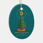 Bitcoin Merry Kerstcryptocurrency Aangepaste naam Keramisch Ornament (Achterkant)
