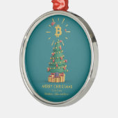 Bitcoin Merry Kerstcryptocurrency Aangepaste naam Metalen Ornament (Links)