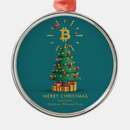 Bitcoin Merry Kerstcryptocurrency Aangepaste naam Metalen Ornament