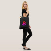 Bitcoin Miami Neuron Zwart Tote Bag (Op model)