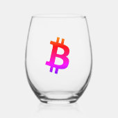 Bitcoin Miami Wijnglas Zonder Voet (Voorkant)