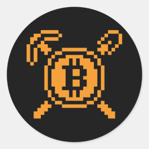 Bitcoin Mijnwerker BTC 8-Bit Sticker