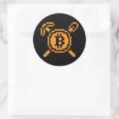 Bitcoin Mijnwerker BTC 8-Bit | Sticker (Tas)