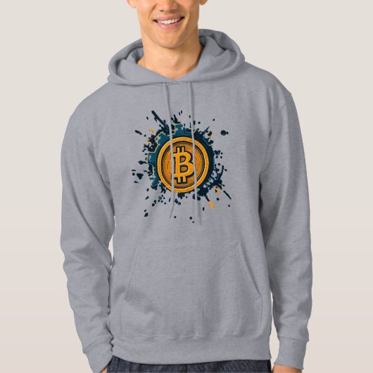 Bitcoin Miner in de ruimte - Gloeiend Astronaut De Hoodie (Voorkant)
