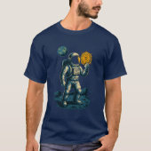 Bitcoin Miner in de ruimte - Gloeiend Astronaut De T-shirt (Voorkant)