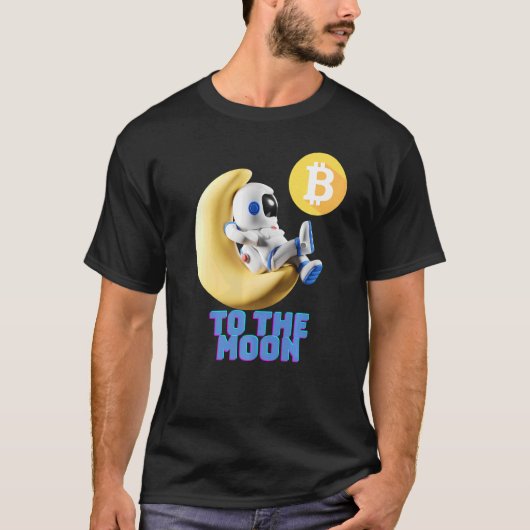Bitcoin Miner Naar De Maan Blockchain Cryptocurren T-shirt (Voorkant)