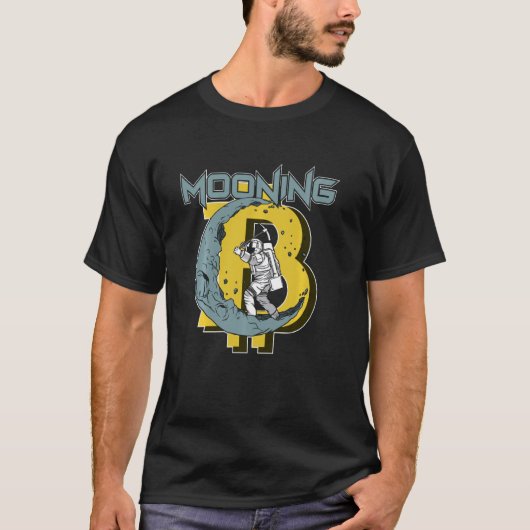 Bitcoin Mining Moon Shirt Astronaut Hard Wallet Bt (Voorkant)