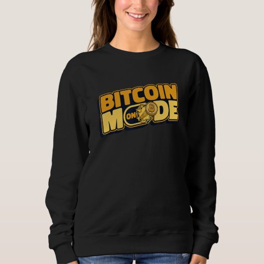 Bitcoin Mode On Blockchain Crypto Currency Bitcoin Trui (Voorkant)