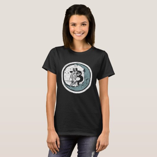 Bitcoin Moon Mining Cryptocurrency BTC Crypto Mine T-shirt (Voorkant volledig)