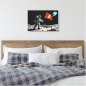 "Bitcoin Moon" Olie Schilderij #1 Canvas Afdruk (Insitu (Slaapkamer))